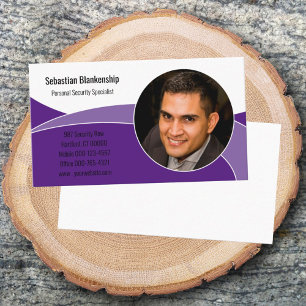 Visite Carte de professionnel de la sécurité violet abstr
