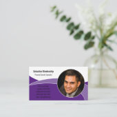 Visite Carte de professionnel de la sécurité violet abstr (Debout devant)