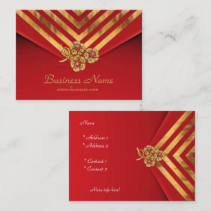 Visite Carte de profil Affaires Rayure Or Velours Rouge J