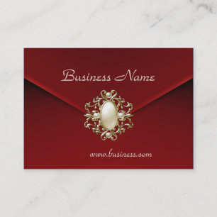 Visite Carte de profil Affaires Riche Rouge Velours Perle