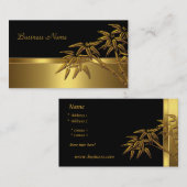 Visite Carte de profil Asian Black Gold Bamboo 2 (Devant / Derrière)
