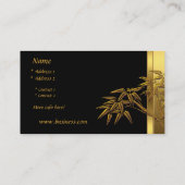 Visite Carte de profil Asian Black Gold Bamboo 2 (Dos)