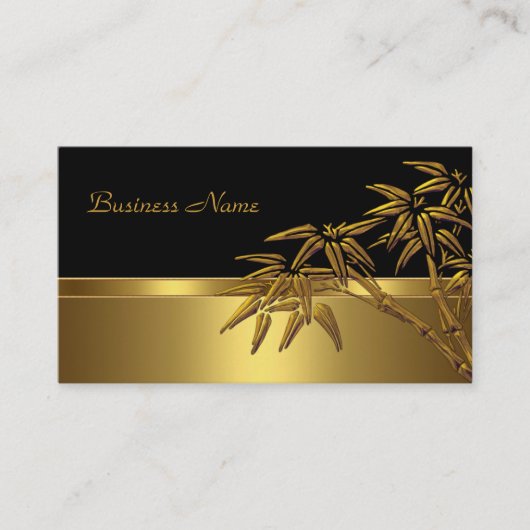 Visite Carte de profil Asian Black Gold Bamboo 2 (Devant)