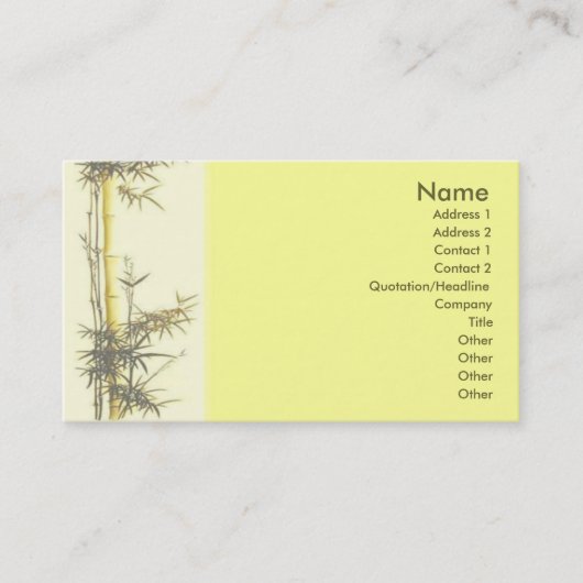 Visite Carte de profil Bambou (Devant)