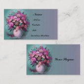 Visite Carte de profil Bouquet de Fleurs (Devant / Derrière)