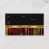 Visite Carte de profil Business Abstrait Red Gold Design (Dos)