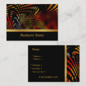 Visite Carte de profil Business Abstrait Red Gold Design (Devant / Derrière)
