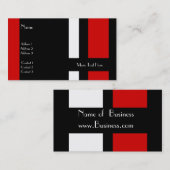 Visite Carte de profil Business Black Red White Block (Devant / Derrière)