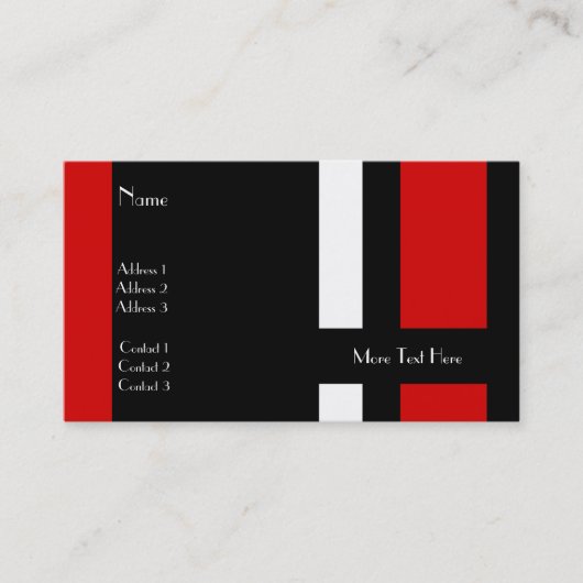 Visite Carte de profil Business Black Red White Block (Devant)