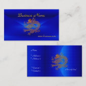 Visite Carte de profil Business Blue Gold Dragon 2 (Devant / Derrière)