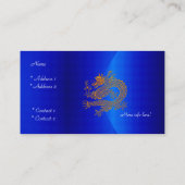 Visite Carte de profil Business Blue Gold Dragon 2 (Dos)