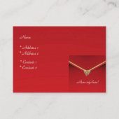 Visite Carte de profil Business Red Gold Bow (Dos)