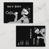 Visite Carte de profil Café Art Vintage Commerce Café (Devant / Derrière)
