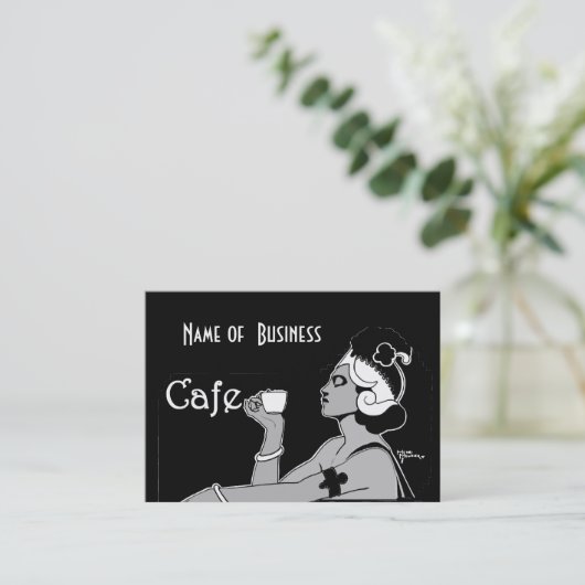 Visite Carte de profil Café Art Vintage Commerce Café (Debout devant)