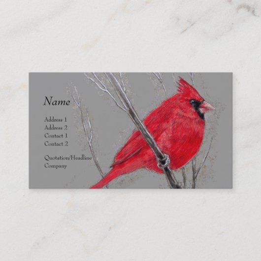 Visite Carte de profil - cardinal rouge (Devant)