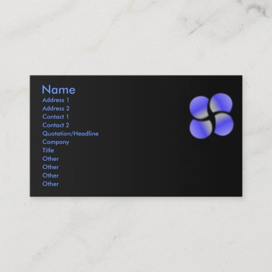 Visite Carte de profil Cercles bleus (Devant)
