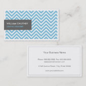 Visite Carte de profil Chevron Zigzag bleu clair simple (Devant / Derrière)