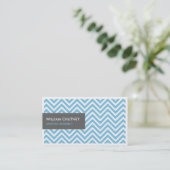 Visite Carte de profil Chevron Zigzag bleu clair simple (Debout devant)