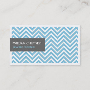 Visite Carte de profil Chevron Zigzag bleu clair simple