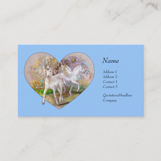 Visite Carte de profil - coeur de Pegasus de licorne (Devant)