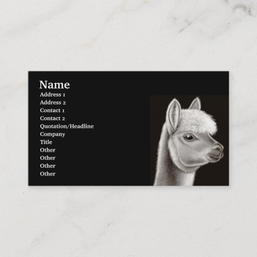 Visite Carte de profil d'alpaga (Devant)