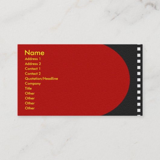 Visite Carte de profil de bande de film négative (Devant)