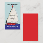 Visite Carte de profil de bateau à voile (Devant / Derrière)