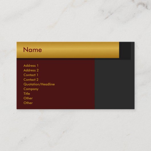 Visite Carte de profil de bordure d'or (Devant)