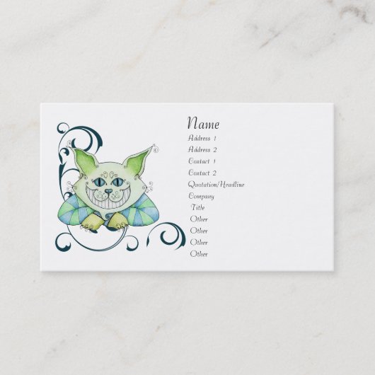 Visite Carte de profil de chat de Cheshire (Devant)