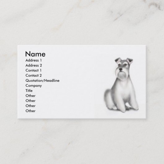 Visite Carte de profil de chien de Schnauzer (Devant)