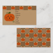 Visite Carte de profil de citrouille de patchwork de (Devant / Derrière)