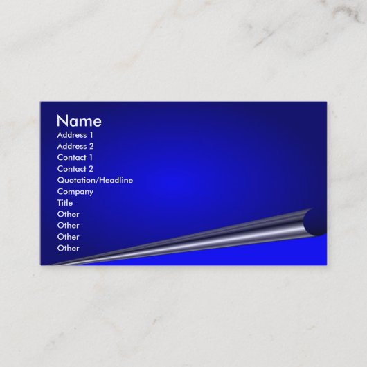 Visite Carte de profil de courbe de page (Devant)