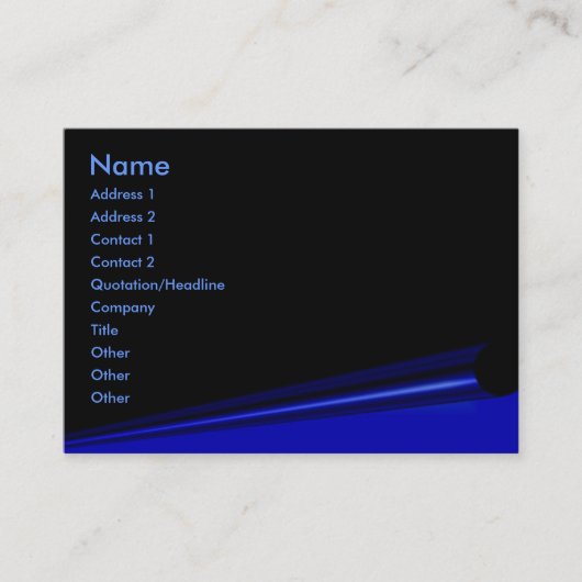 Visite Carte de profil de courbe de page noire (Devant)