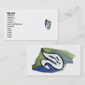 Visite Carte de profil de CYGNE d'AQUARELLE (Devant / Derrière)