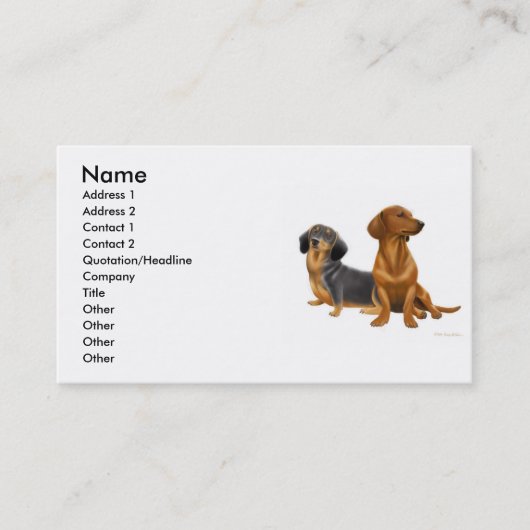 Visite Carte de profil de Dashchunds (Devant)