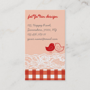 Visite Carte de profil de dentelle rouge et rose pour les