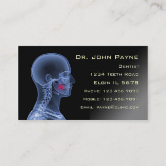 Visite Carte de profil de dentiste