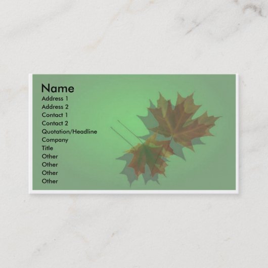 Visite Carte de profil de feuille (Devant)