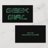 Visite Carte de profil de fille geek (Devant / Derrière)