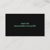 Visite Carte de profil de fille geek (Dos)