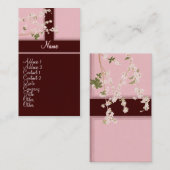 Visite Carte de profil de fleurs de cerisier (Devant / Derrière)
