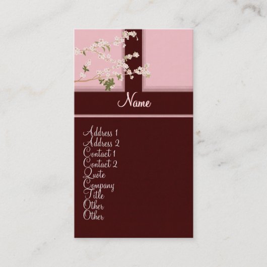 Visite Carte de profil de fleurs de cerisier (Devant)
