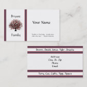 VISITE CARTE DE PROFIL DE GÉNÉALOGIE (Devant / Derrière)