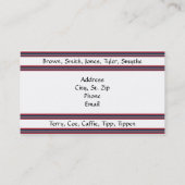 VISITE CARTE DE PROFIL DE GÉNÉALOGIE (Dos)