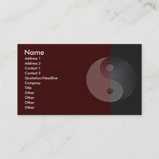 Visite Carte de profil de grès de Yin Yang (Devant)