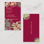 Visite Carte de profil de la camélia de vin rouge, carte  (Devant / Derrière)