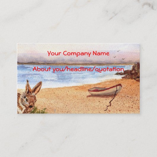 Visite Carte de profil "de lapin de plage" (Devant)
