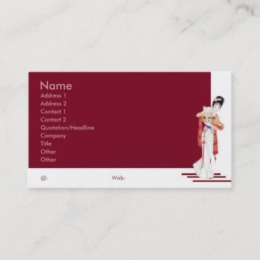 Visite Carte de profil de mode Ladys (Devant)
