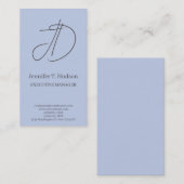 Visite Carte de profil de monogramme classique tendance b (Devant / Derrière)