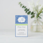 Visite Carte de profil de monogramme de damassé (Debout devant)